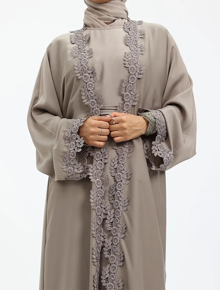 Beige 2 Piece Amara Abaya